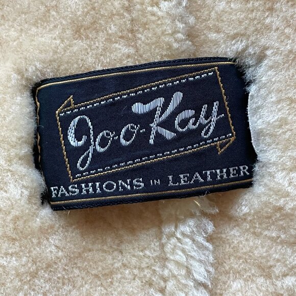 Vintage 1960s Joo Kay Leather Shearling Coat Size 42 Tan Genuine Sheepskin USA - Picture 5 of 12